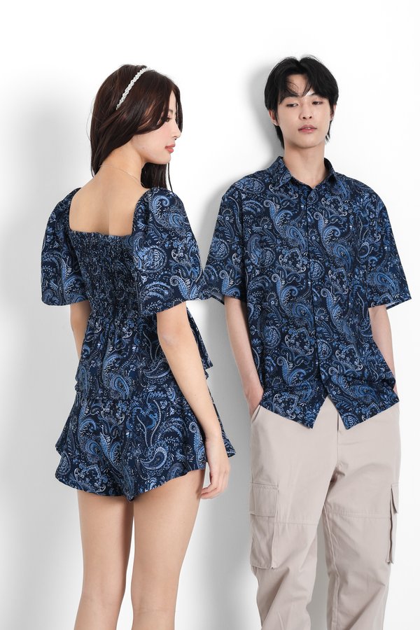 (PREORDER) *TPZ* DREMY UNISEX SHORT SLEEVES SHIRT (ETERNAL FORTUNE PAISLEY BATIK COLOURS)