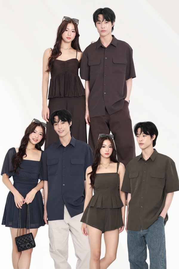 (PREORDER) *TPZ* KEMY DOUBLE POCKET OVERSIZED CARGO SHIRT (MULTIPLE COLOURS)