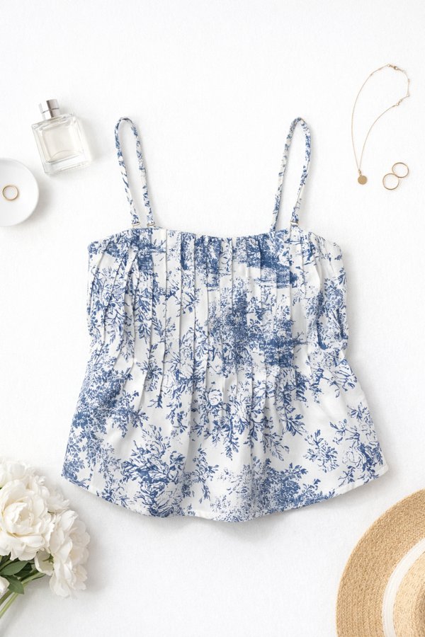 (PREORDER) *TPZ* CASLIE PLEATED BABYDOLL TOP (PRINTS COLOURS)