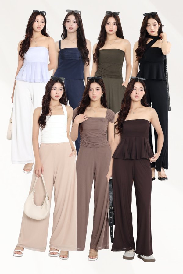 *TPZ LUXE MESH* (PETITE) STELLA 2.0 HIGH WAISTED FLOWY MESH PANTS (MULTIPLE COLOURS)