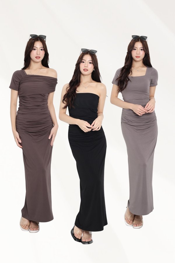 *TPZ BAMBOO* AURELIA RUCHED BAMBOO SKIRT (MULTIPLE COLOURS)