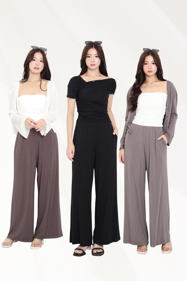*TPZ BAMBOO* (PETITE) STELLA HIGH WAISTED PANTS (MULTIPLE COLOURS)