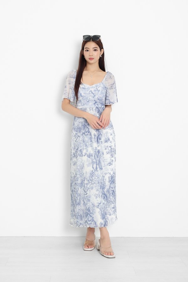 *HOUSE OF PLEATS* VELLA MESH FLUTTER MAXI DRESS (MULTIPLE COLOURS)