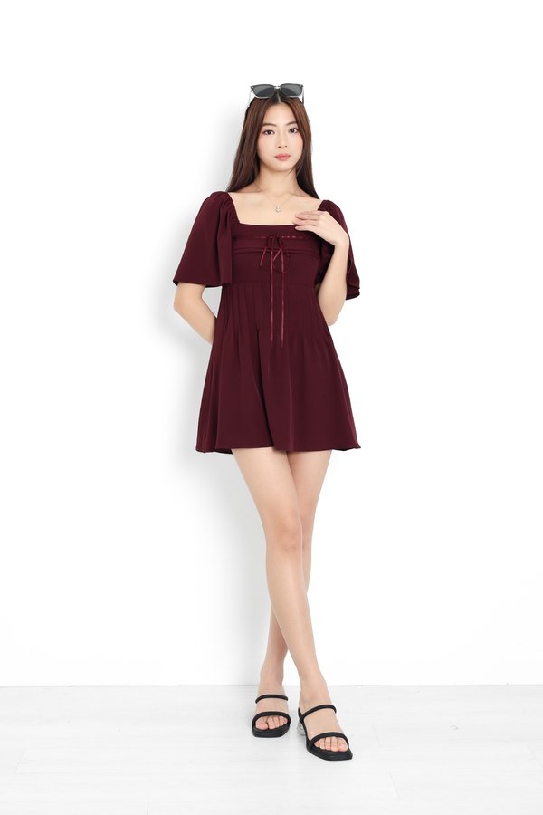 *TPZ* DOLL RIBBON FLUTTER DRESS ROMPER WITH DETACHABLE SHORTS (MULTIPLE COLOURS)