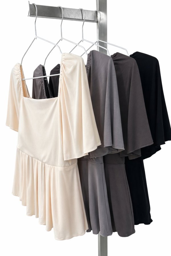 *TPZ BAMBOO* ZELDA BABYDOLL FLUTTER TOP (MULTIPLE COLOURS)