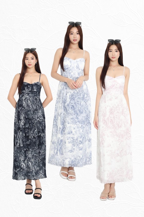 *HOUSE OF PLEATS* VELLA MESH MAXI DRESS (MULTIPLE COLOURS)