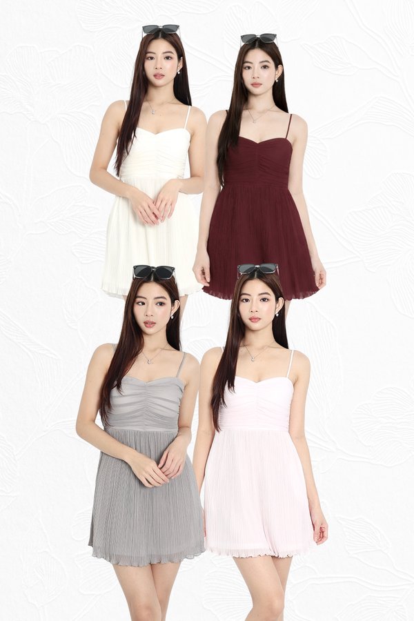 *HOUSE OF PLEATS *VELLA MESH BABYDOLL DRESS ROMPER *WITH DETACHABLE SHORTS* (MULTIPLE COLOURS)