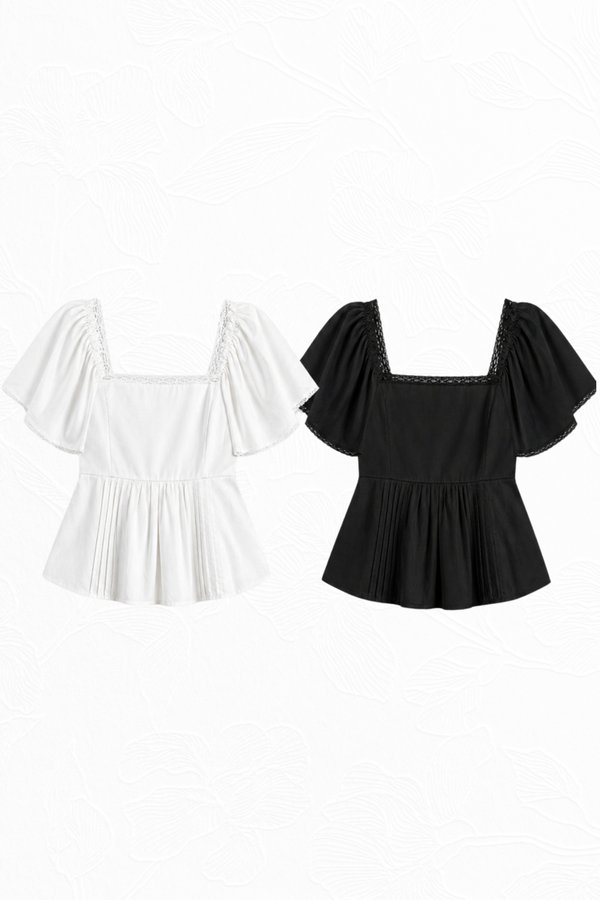 *TPZ* SORELLE BABYDOLL FLUTTER TOP (MULTIPLE COLOURS)