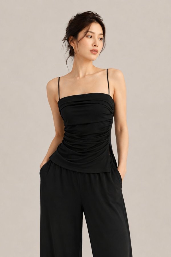 *TPZ BAMBOO* CAS ASYMMETRICAL BASIC TOP (MULTIPLE COLOURS)