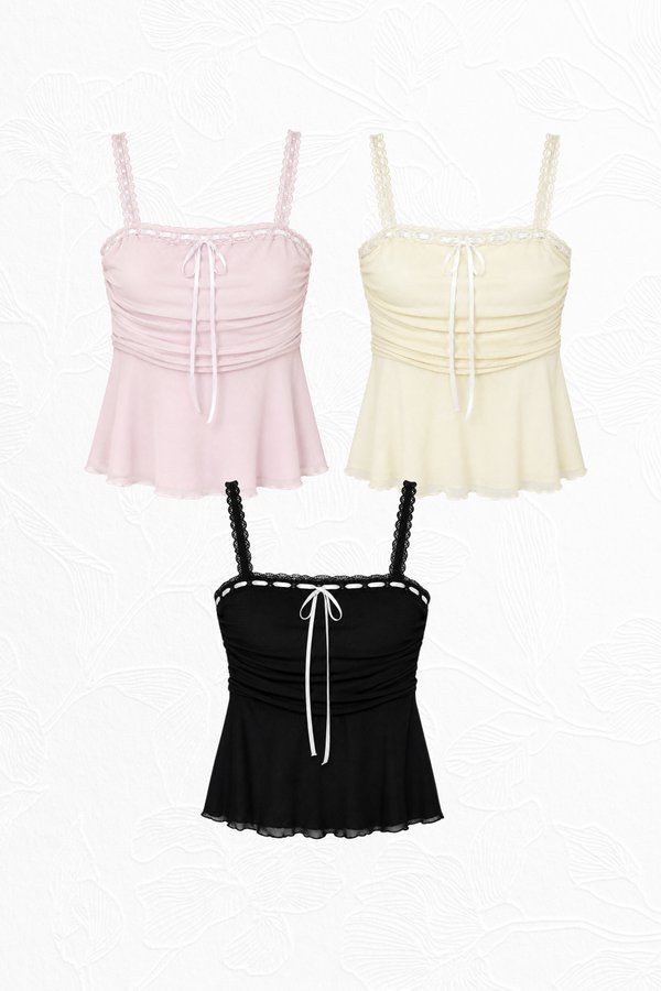 *TPZ LUXE MESH* PRINCESS BABYDOLL TOP (MULTIPLE COLOURS)