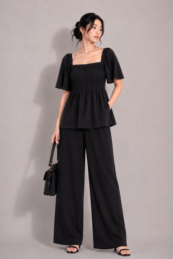 *TPZ* HESTER FLUTTER SLEEVES TOP (MULTIPLE COLOURS)