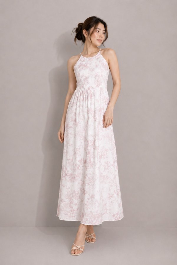*TPZ* KESTER PLEATED HALTER MAXI (MULTIPLE COLOURS)