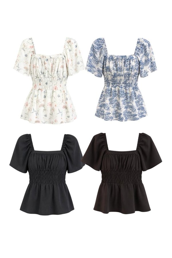 *TPZ* COLETTE LONGLINE FLUTTER SLEEVES TOP (MULTIPLE COLOURS)