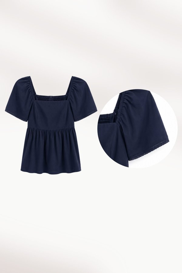 *TPZ* TERRA LINEN FLUTTER LACE TOP (MULTIPLE COLOURS)