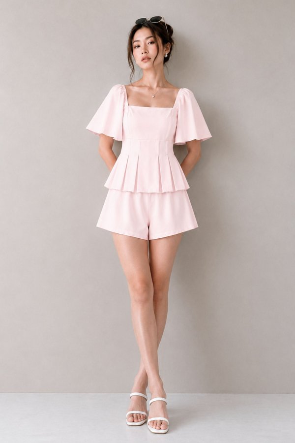 *TPZ* FALA PLEATED FLUTTER SLEEVES TOP (MULTIPLE COLOURS)