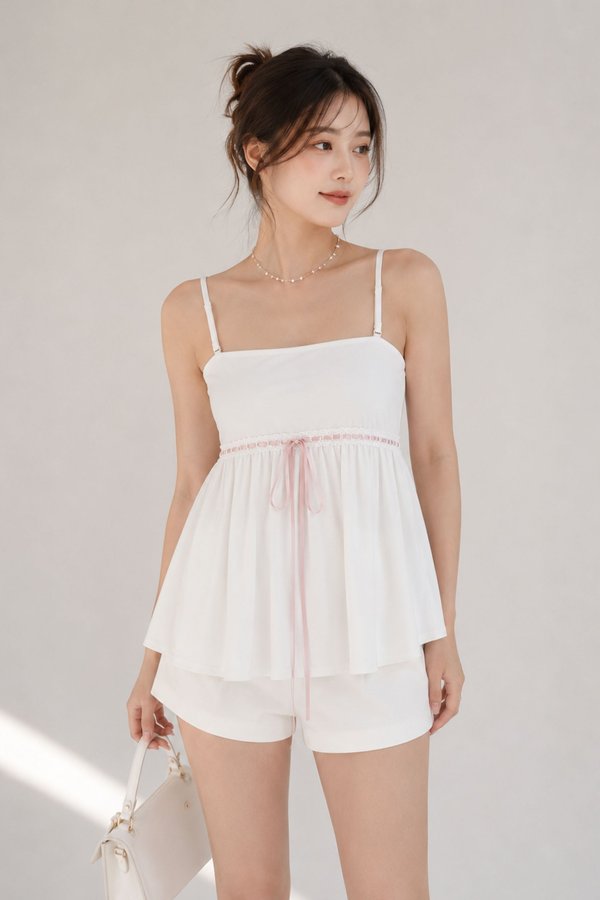 *TPZ BAMBOO* POLLY RIBBON BABYDOLL TOP (MULTIPLE COLOURS)