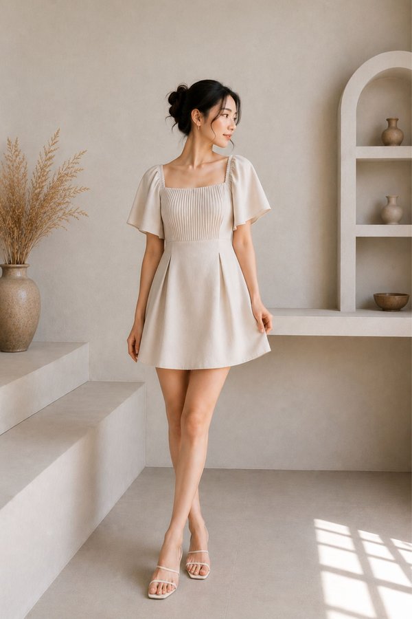 *TPZ* ELLESTER FLUTTER DRESS ROMPER *WITH DETACHABLE SHORTS* (MULTIPLE COLOURS)