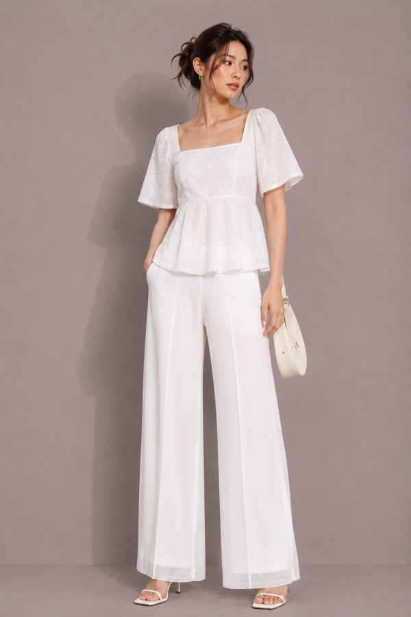 *TPZ* FLORELLE FLORAL EMBROIDERY FLUTTER TOP (MULTIPLE COLOURS)
