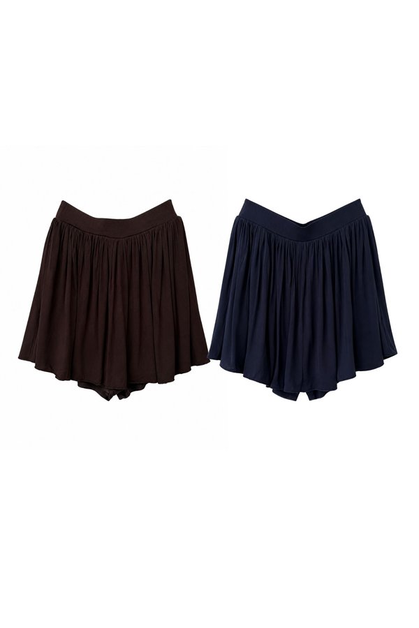 *TPZ BAMBOO* ZELLA RUCHED SKORTS (MULTIPLE COLOURS)