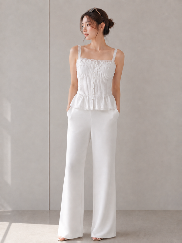 *TPZ* MERMAID PEARL LACE TOP (MULTIPLE COLOURS)