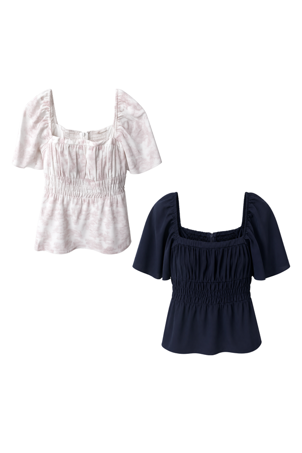 *TPZ* COLETTE LONGLINE FLUTTER SLEEVES TOP (MULTIPLE COLOURS)