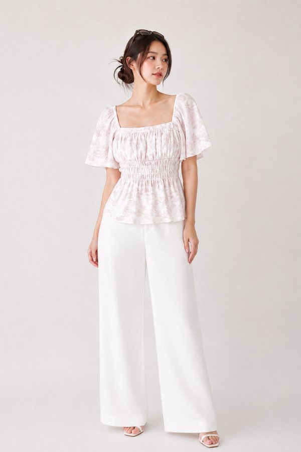 *TPZ* COLETTE LONGLINE FLUTTER SLEEVES TOP (MULTIPLE COLOURS)