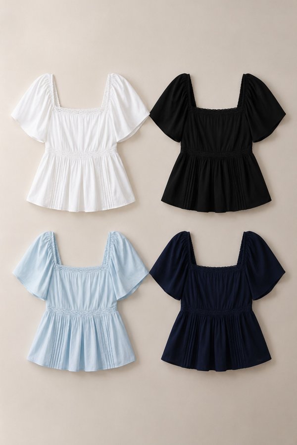 *TPZ* SORELLE BABYDOLL FLUTTER TOP (MULTIPLE COLOURS)