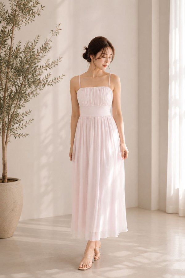 *TPZ LUXE MESH* ELENA RUCHED MIDAXI DRESS (MULTIPLE COLOURS)