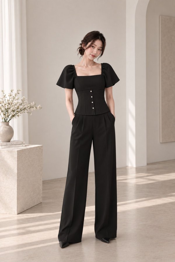*TPZ* ODELLE PEARL FLUTTER TOP (MULTIPLE COLOURS)