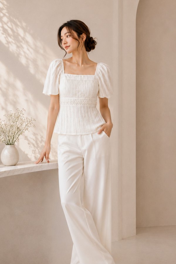 *HOUSE OF HER* ASTELLE STARRY PEARL FLUTTER TOP (MULTIPLE COLOURS)