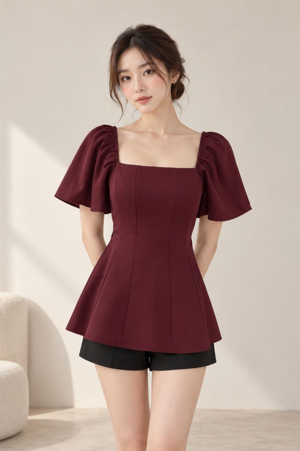 *TPZ* CASH LONGLINE FLUTTER PANEL TOP (MULTIPLE COLOURS)