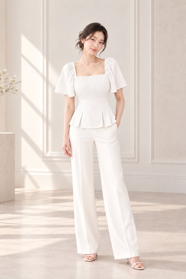 *TPZ* VICTORY PLEATED BABYDOLL TOP (MULTIPLE COLOURS)