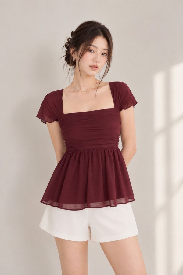 *TPZ LUXE MESH* CAS BABYDOLL MULTI WAY TOP (MULTIPLE COLOURS)