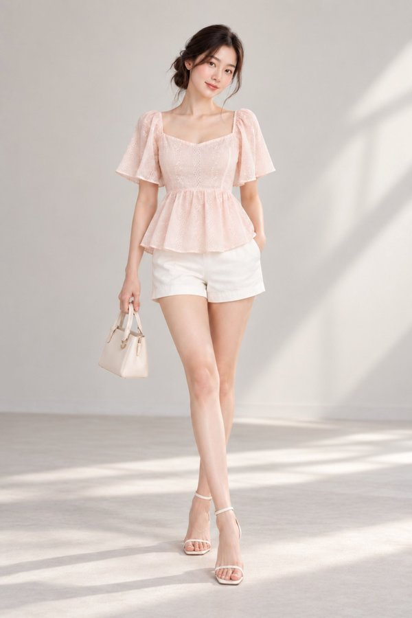 *TPZ* VERELLE FLORAL EMBROIDERY FLUTTER TOP (MULTIPLE COLOURS)