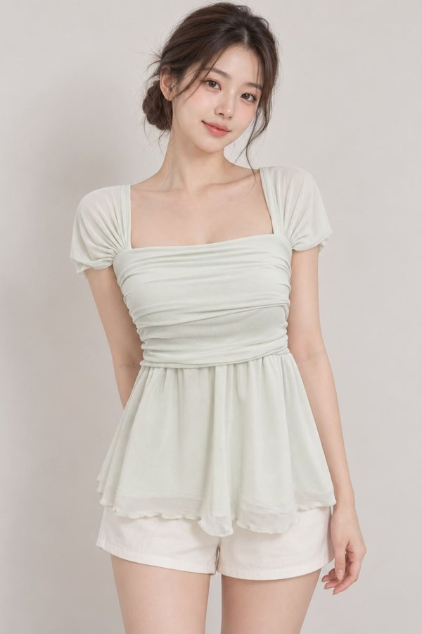 *TPZ LUXE MESH* CAS BABYDOLL MULTI WAY TOP (MULTIPLE COLOURS)