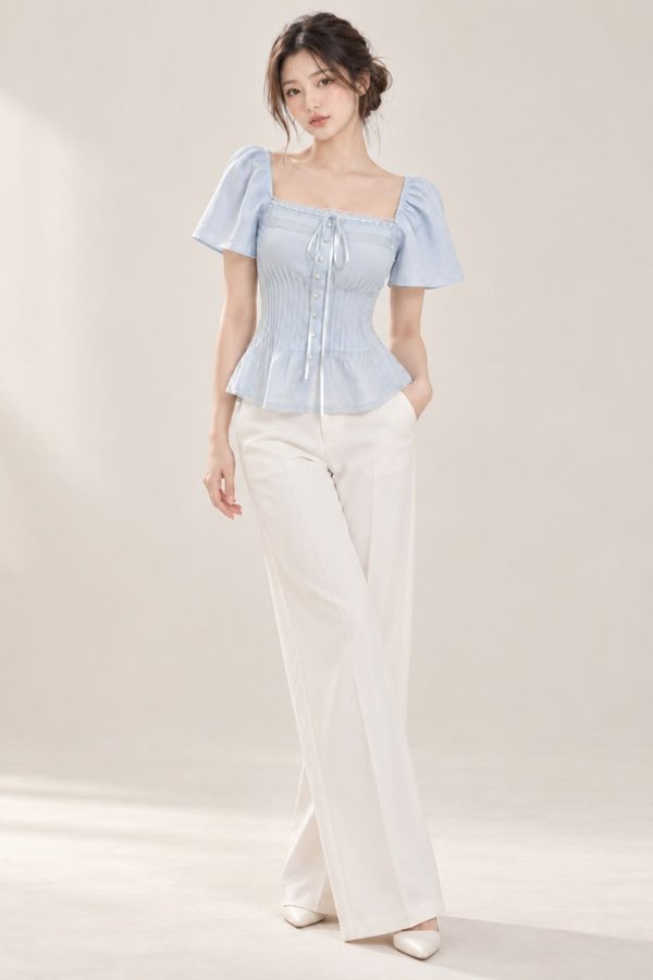 *TPZ* MERMAID PEARL LACE FLUTTER TOP 2.0 (MULTIPLE COLOURS)