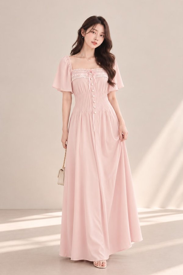 *HOUSE OF HER* MERMAID PEARL LACE FLUTTER MAXI (MULTIPLE COLOURS)