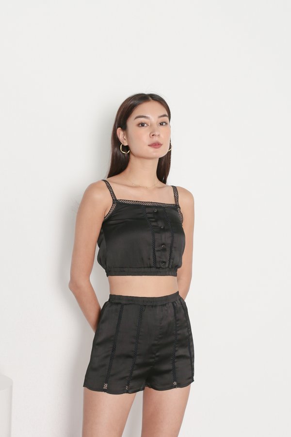 *TPZ* EYES ON ME LOUNGE SHORTS IN BLACK 