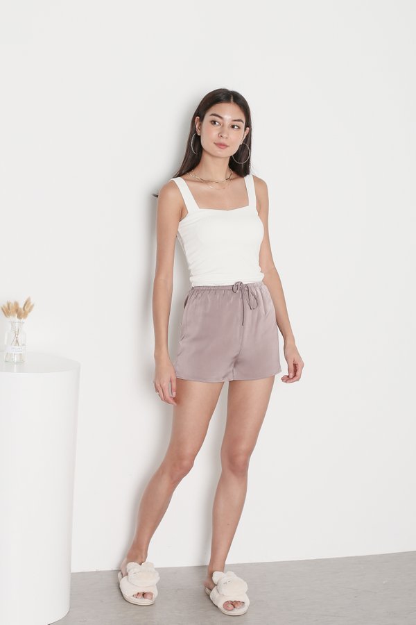 *TPZ* AVERY SATIN LOUNGE SHORTS IN MAUVE