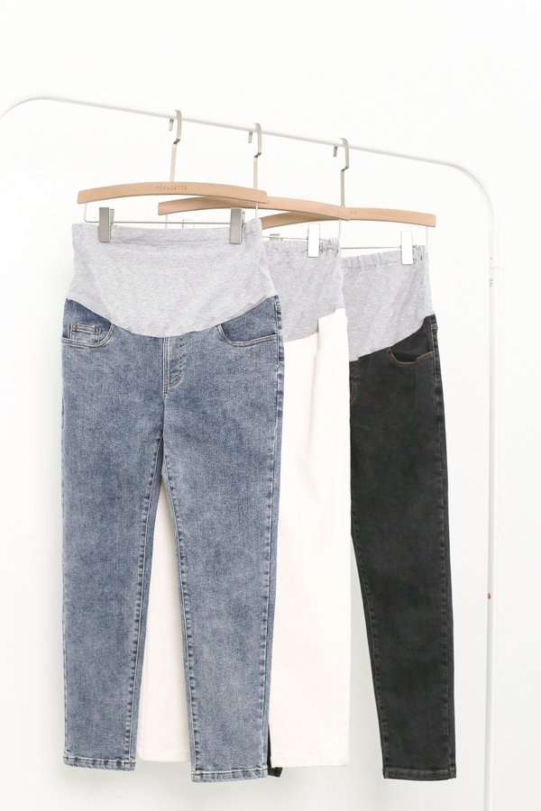 *TPZ* CLASSIC MATERNITY JEANS IN WHITE