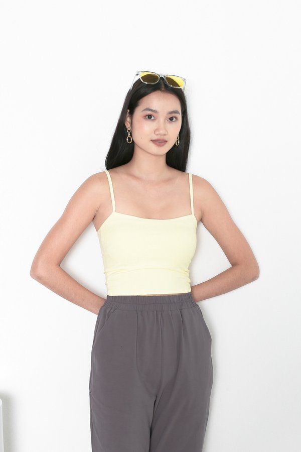 *TPZ* TOTALLY BASIC PADDED TOP IN BUTTERMILK YELLOW