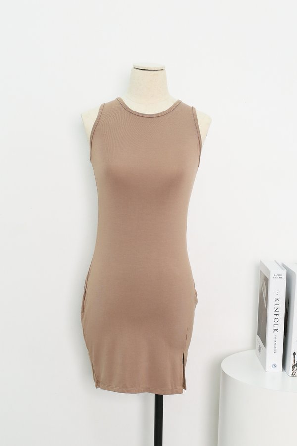 TANKFUL FOR YOU DRESS IN TAUPE