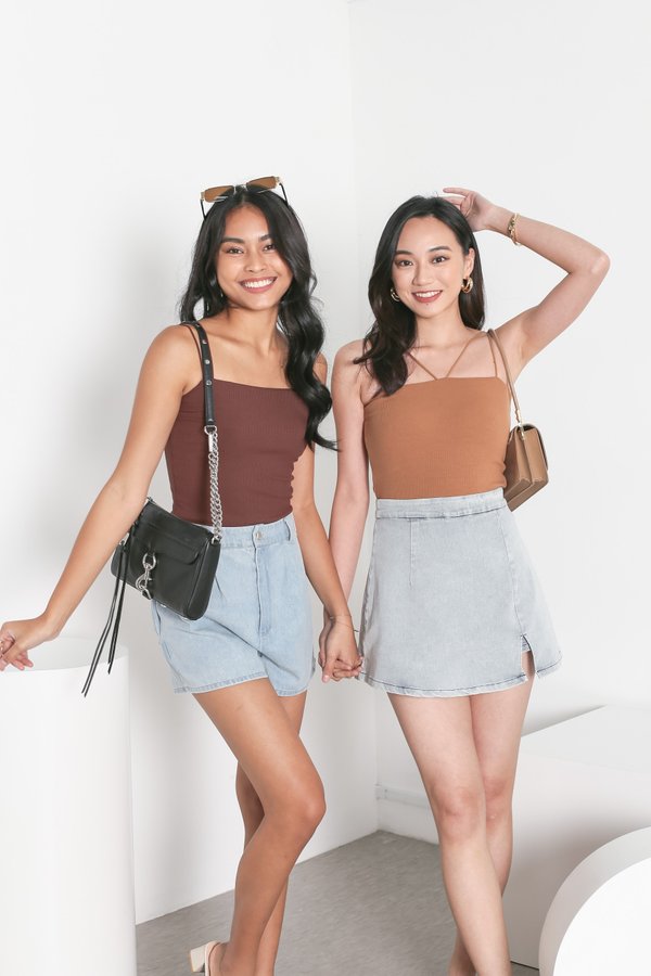 *TPZ* GIA 2 WAY BASIC TOP IN CHOCOLATE