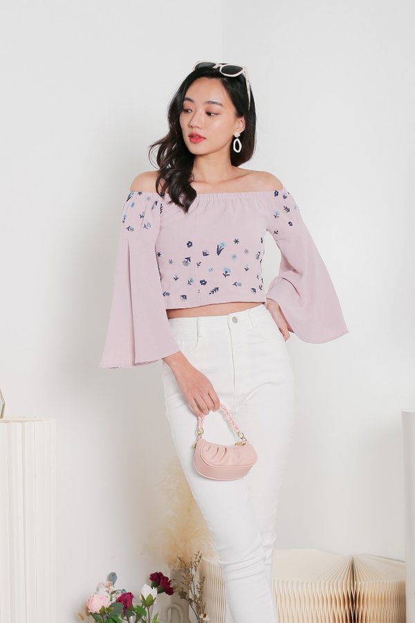 *TPZ* EDEN EMBROIDERY TOP IN DUSTY PINK