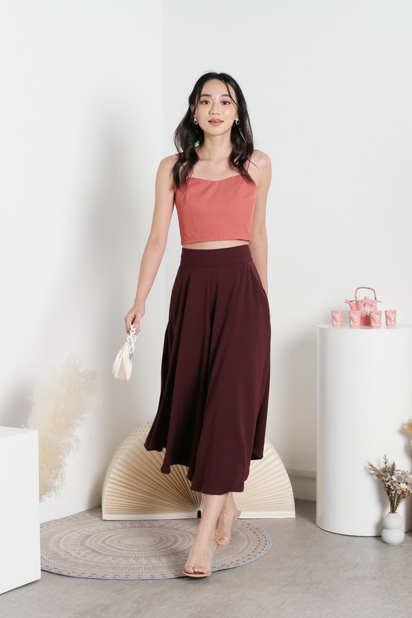 *TPZ* ODYSSEY FLOWY CULOTTES IN PLUM