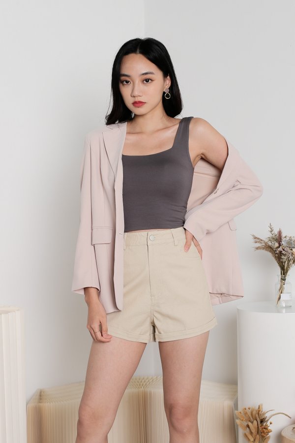 *TPZ* SECOND SKIN BASIC PADDED TOP IN GUNMETAL