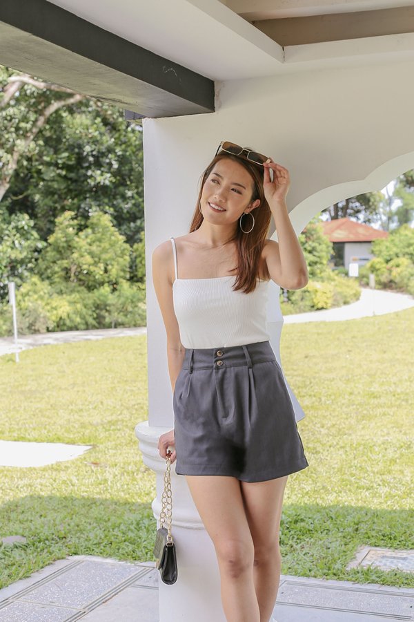 *TPZ* KYLIE TAILORED HIGH WAISTED SHORTS IN GREY