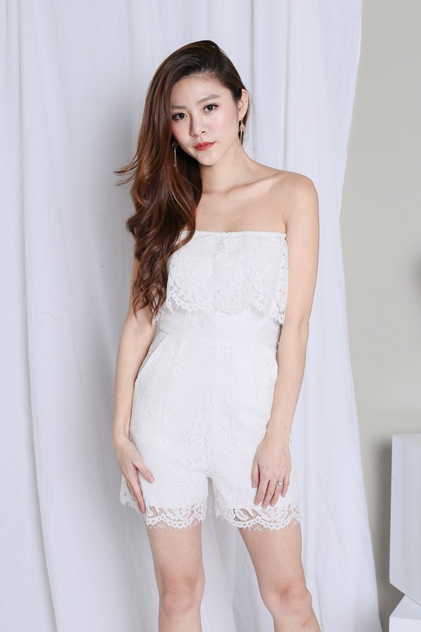 *TPZ* (PREMIUM) BLANCHE LACE ROMPER IN WHITE