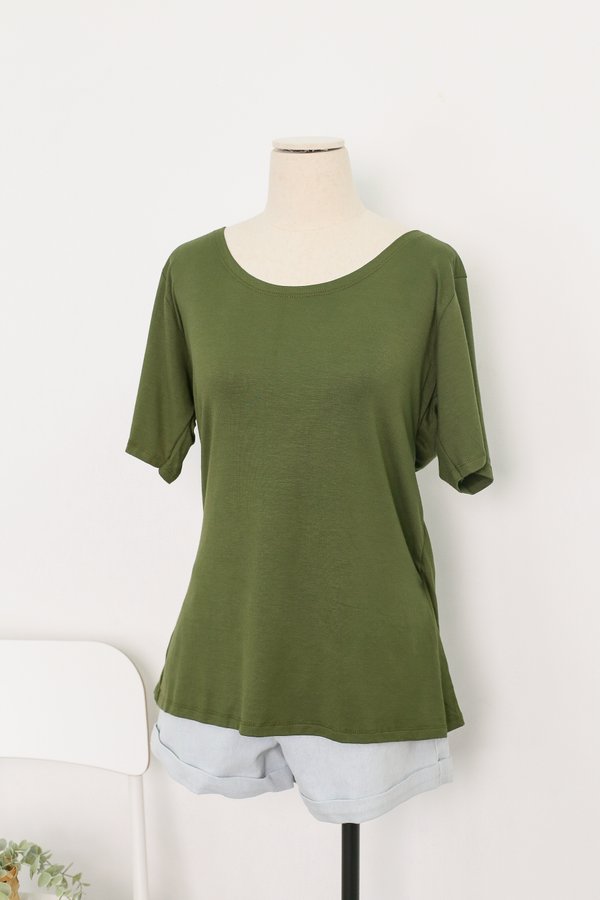 IVY CROSSBACK TOP IN OLIVE