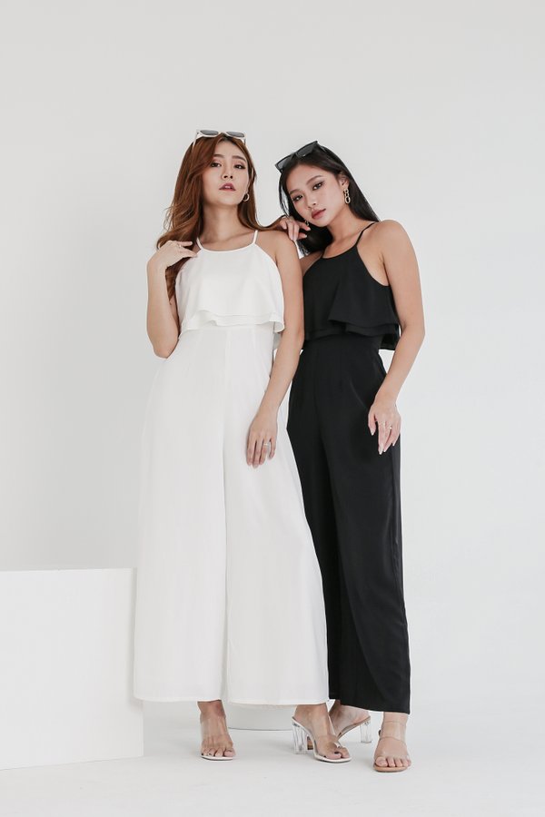 *TPZ* DION TIERED JUMPSUIT IN WHITE